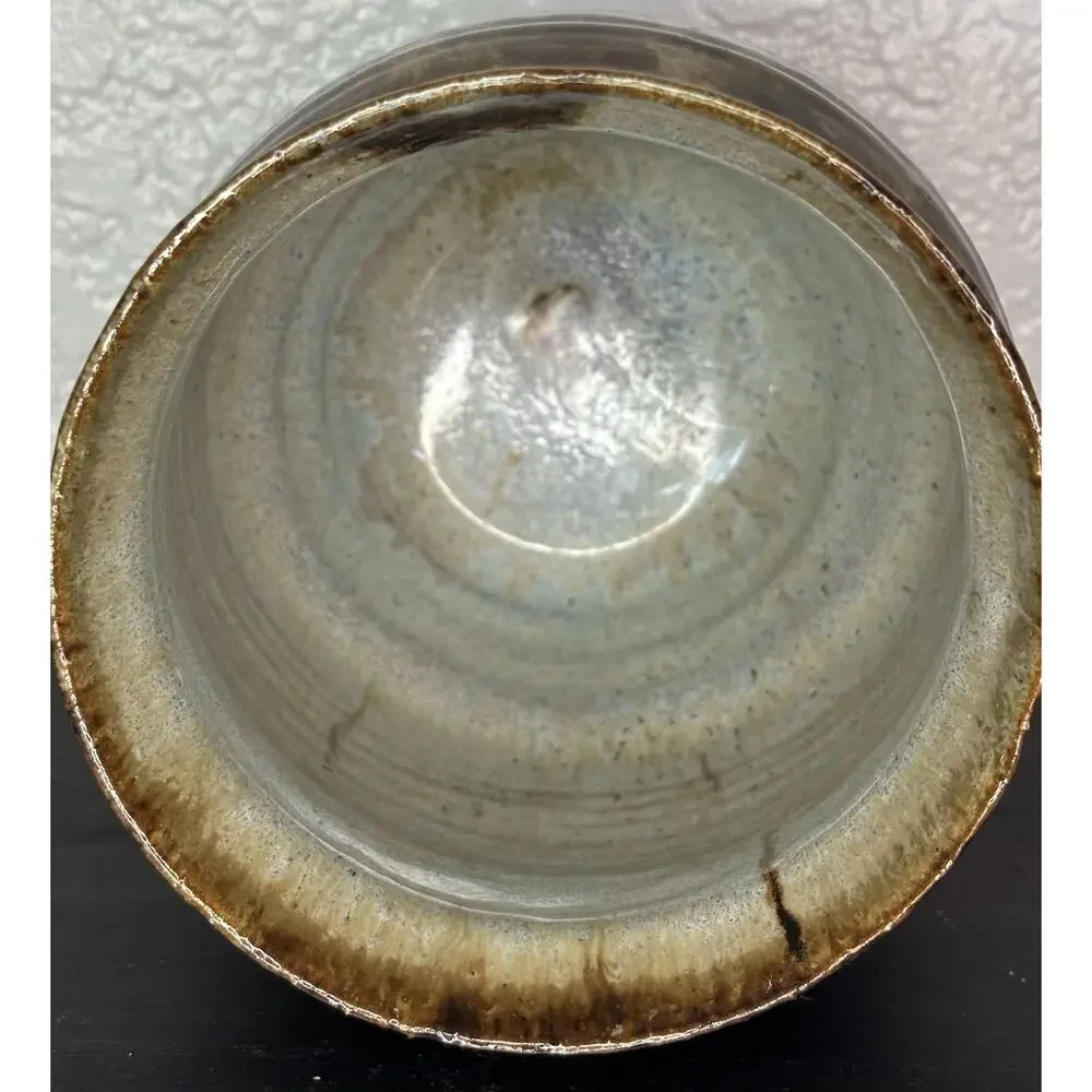 Vintage Handmade Wood-Fired Stoneware Vessel High Gloss Small